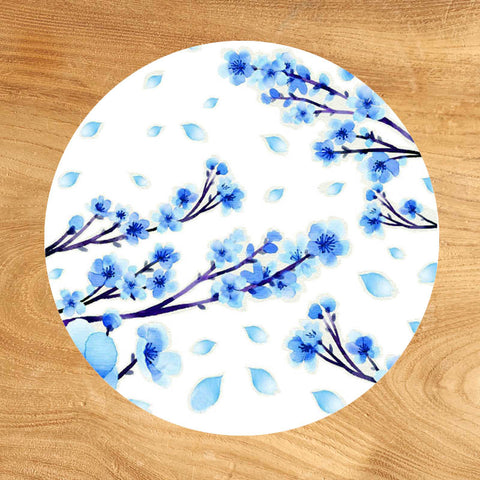 Glass Coaster - Blue Blossom