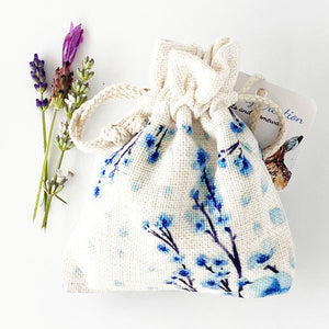 Cream Lavender Bag - Blue Blossom