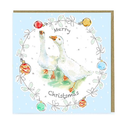 Greetings Card - Christmas Geese
