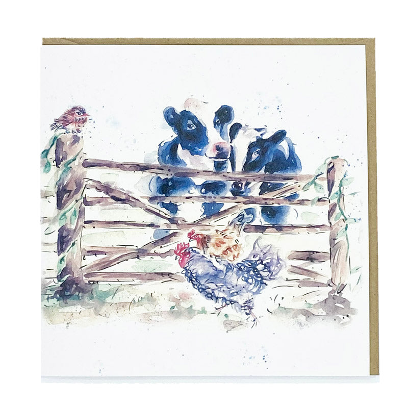 Greetings Card - Cow and Gate