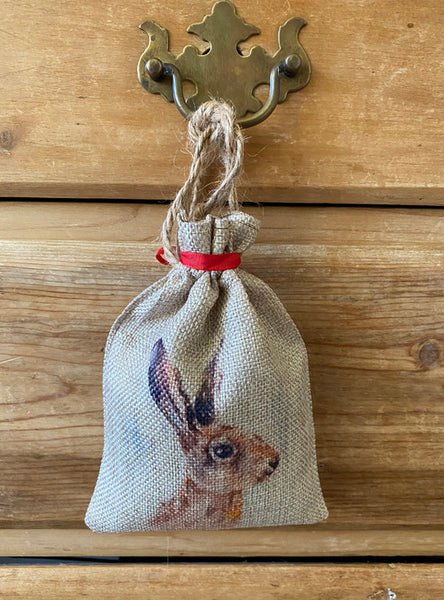 Natural Lavender Bag - Hare Portrait