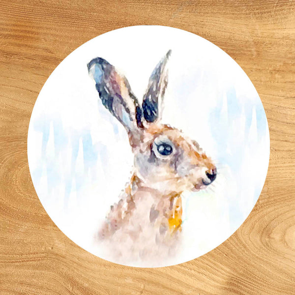 Glass Coaster - Hare Portrait