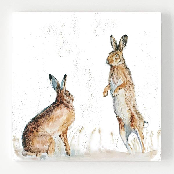 Ceramic Coaster - Harvest Hares