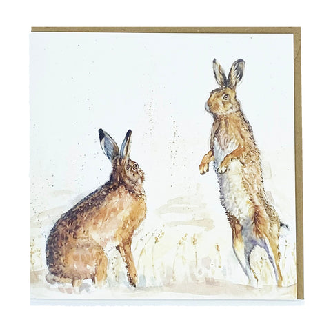 Greetings Card - Harvest Hares