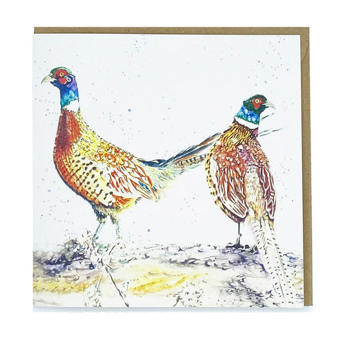 Greetings Card - Pheasant Bouquet