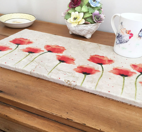 Large Sharing Board - Red Poppies