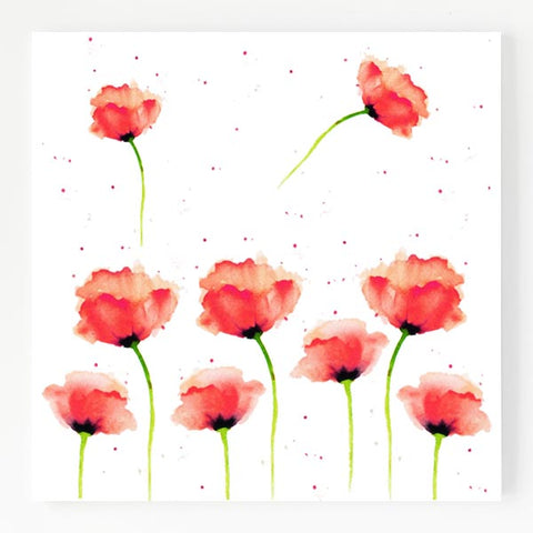 Ceramic Trivet - Red Poppies