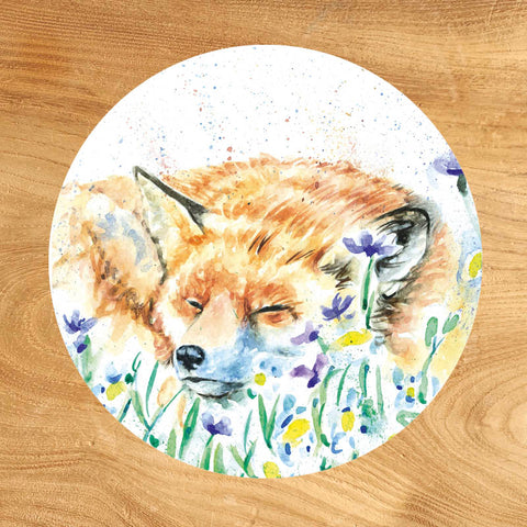 Glass Coaster - Sleeping Fox
