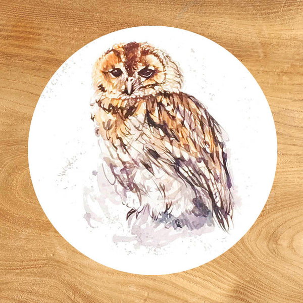 Glass Coaster - Tawny Owl